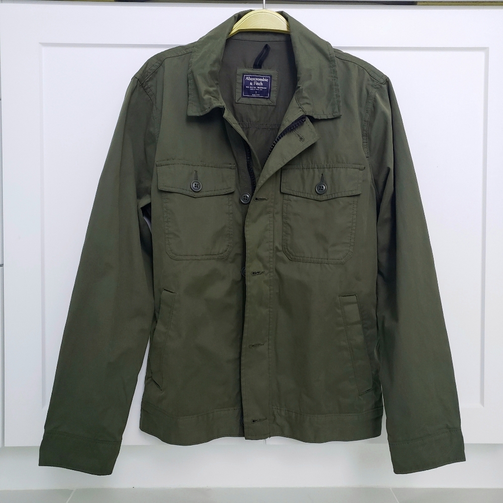 NEW Abercrombie & Fitch Dark Green Military Field Utility Jacket Sz S - Picture 5 of 13